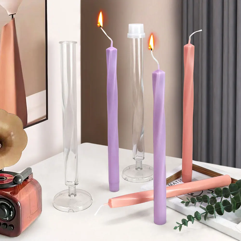 Resin Artist - Spiral Square Column Plastic Candle Mold