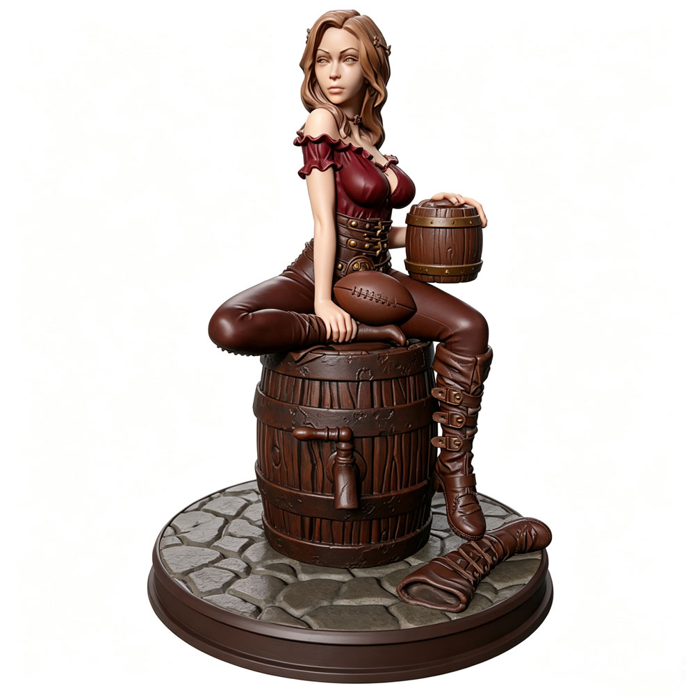 Resin Art With Wood - 1/24 Miniature Resin Model Statue, 75mm