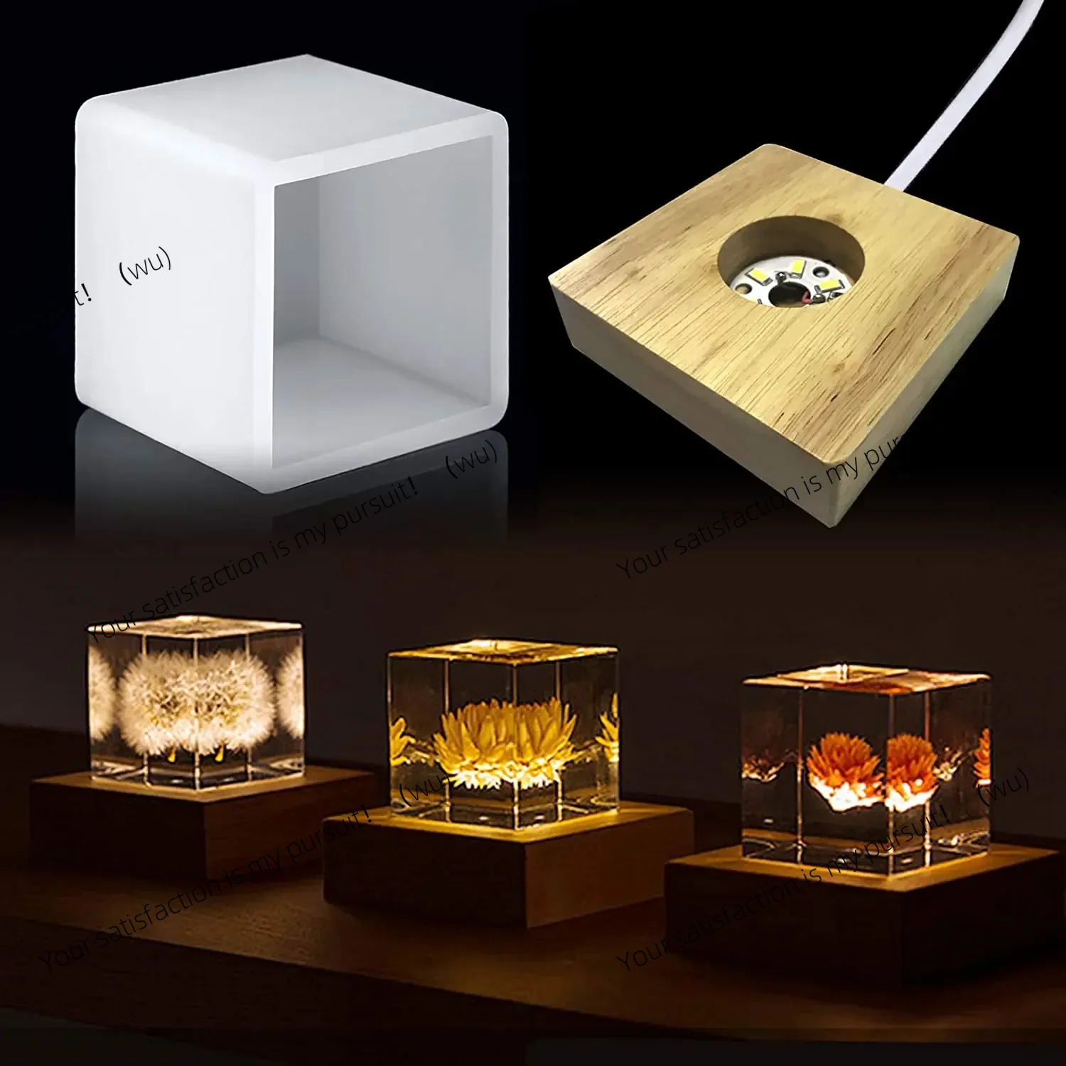 Resin Art With Wood - Square Light Resin Mold,led Silicone Molds