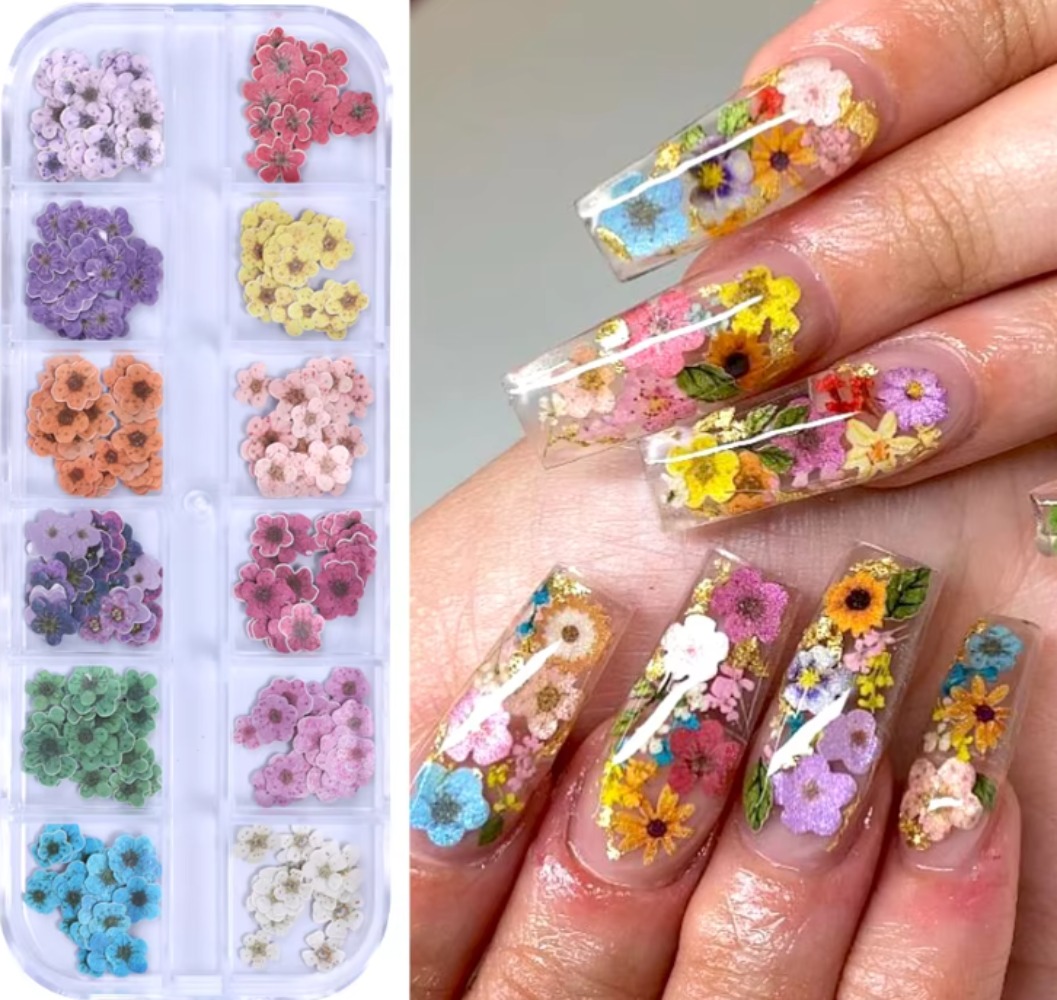 Resin Art With Wood - 12 Grids 3D Colorful Flower Ultra-thin