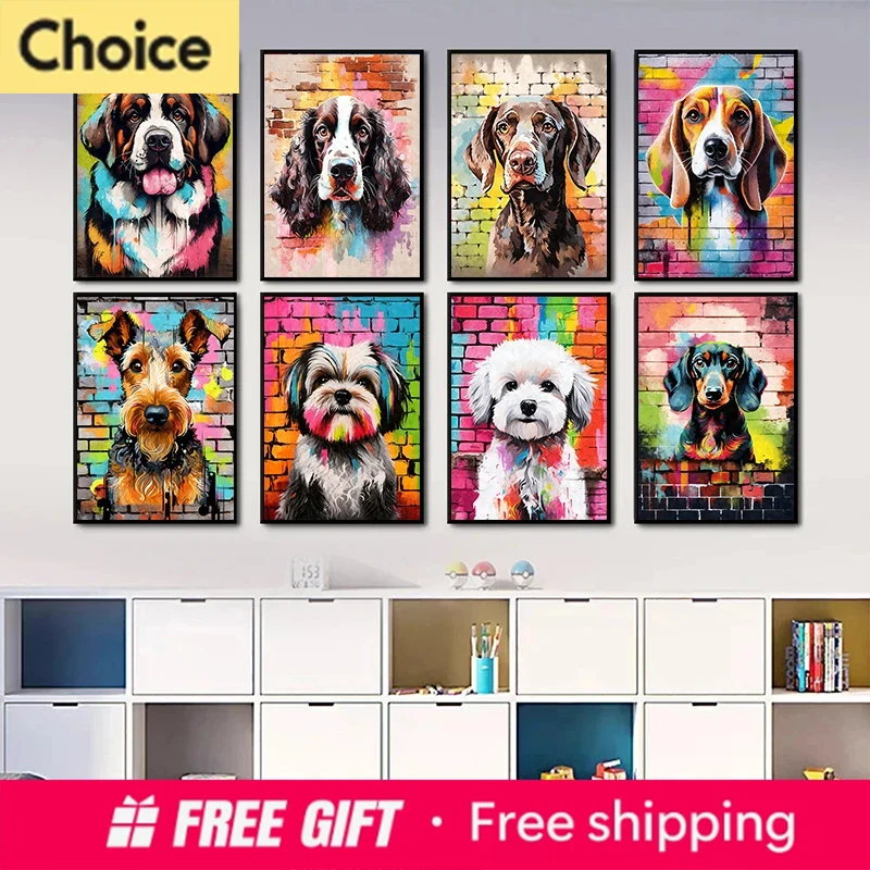 Cute Pet Dogs Graffiti Poster  - Resin Art Aesthetic recension och pris