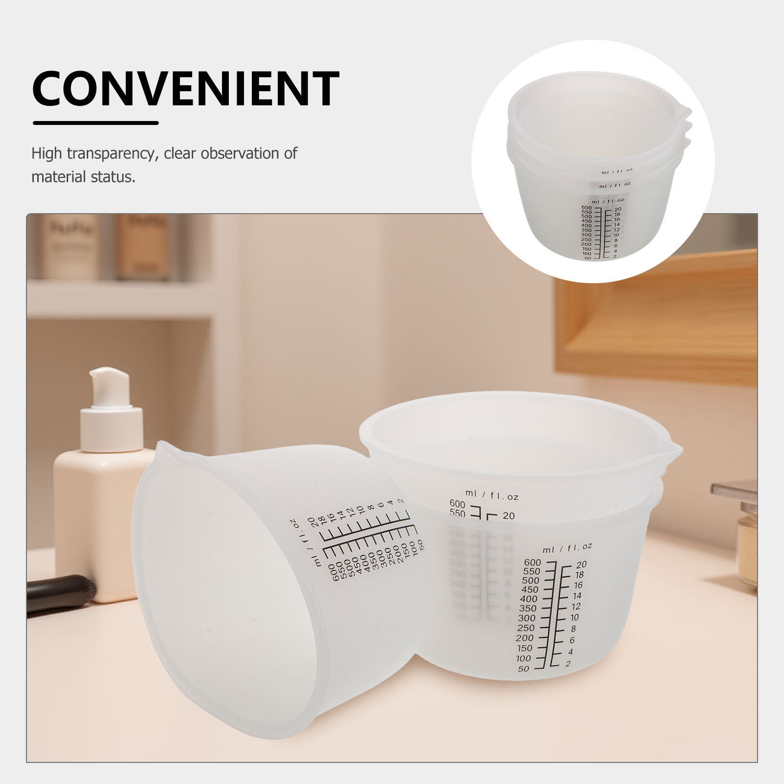 3Pcs Silicone Resin Pouring Cu - Resin Mixing Cup recension och pris