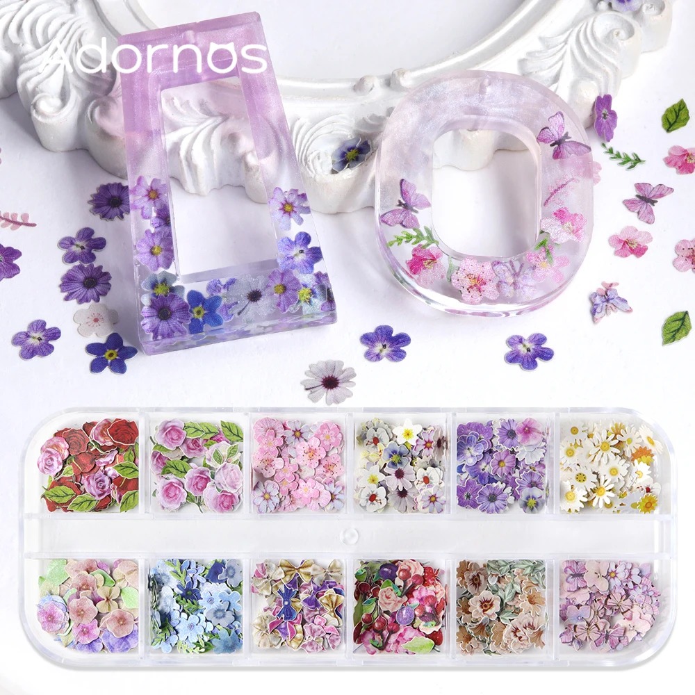 12 Grids 3D Colorful Flower Ul - Resin Art With Wood recension och pris