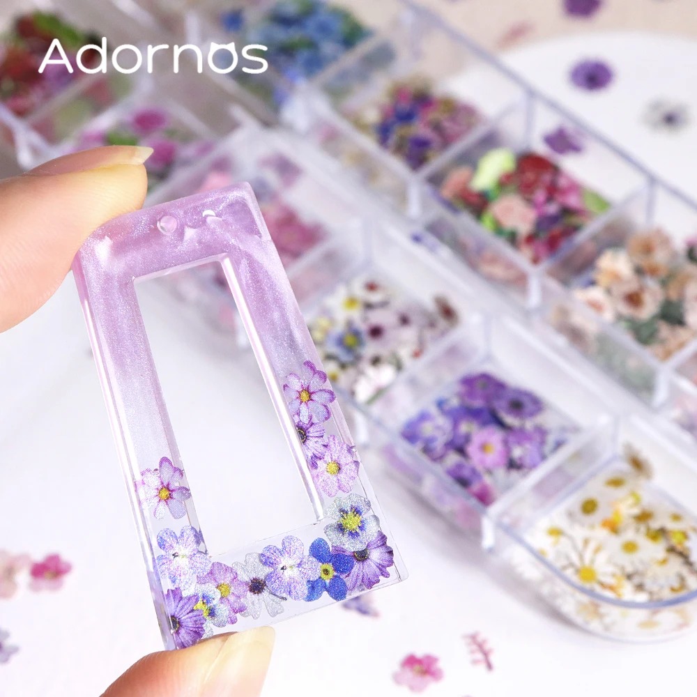 12 Grids 3D Colorful Flower Ul - Resin Art With Wood recension och pris