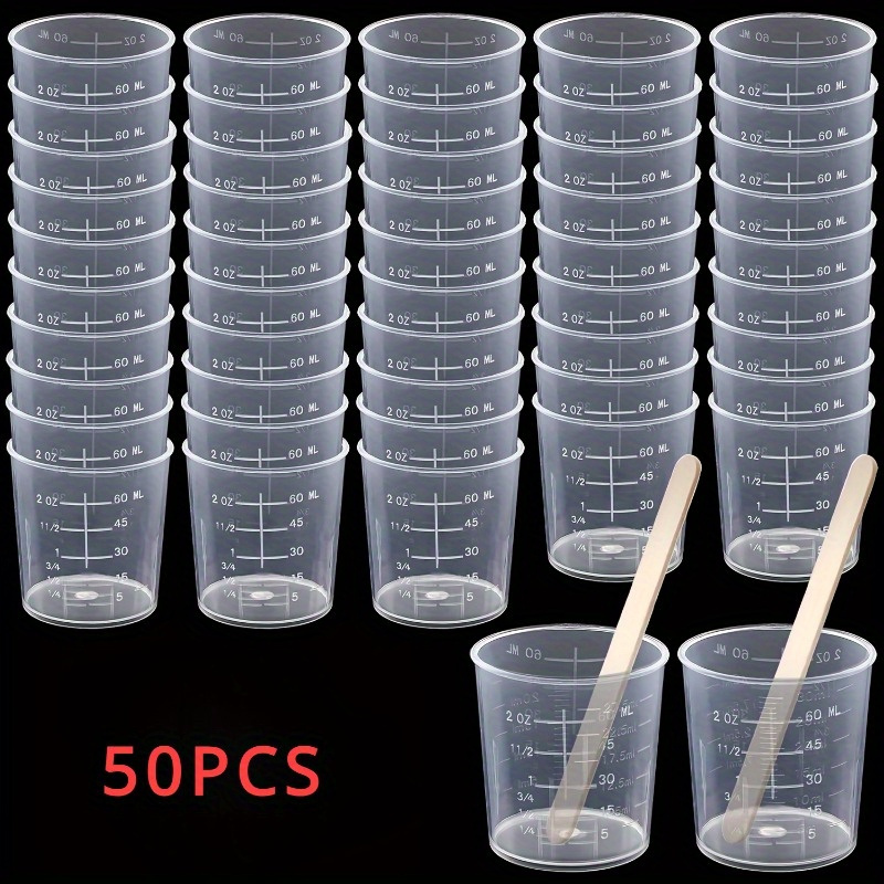 50Pcs Graduated Cup Clear Epox - Resin Mixing Cup recension och pris
