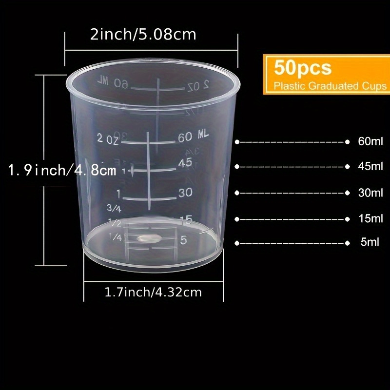 50Pcs Graduated Cup Clear Epox - Resin Mixing Cup recension och pris