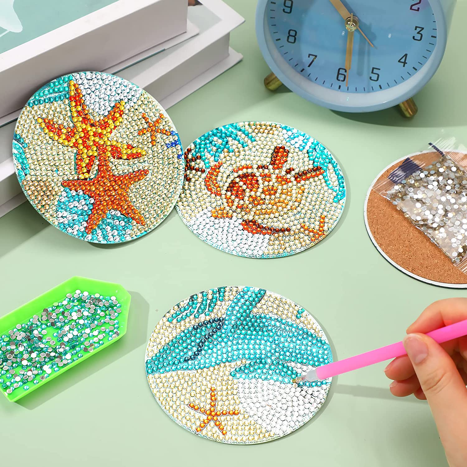 8pcs/Set DIY Diamond Painting  - Resin Art With Wood recension och pris