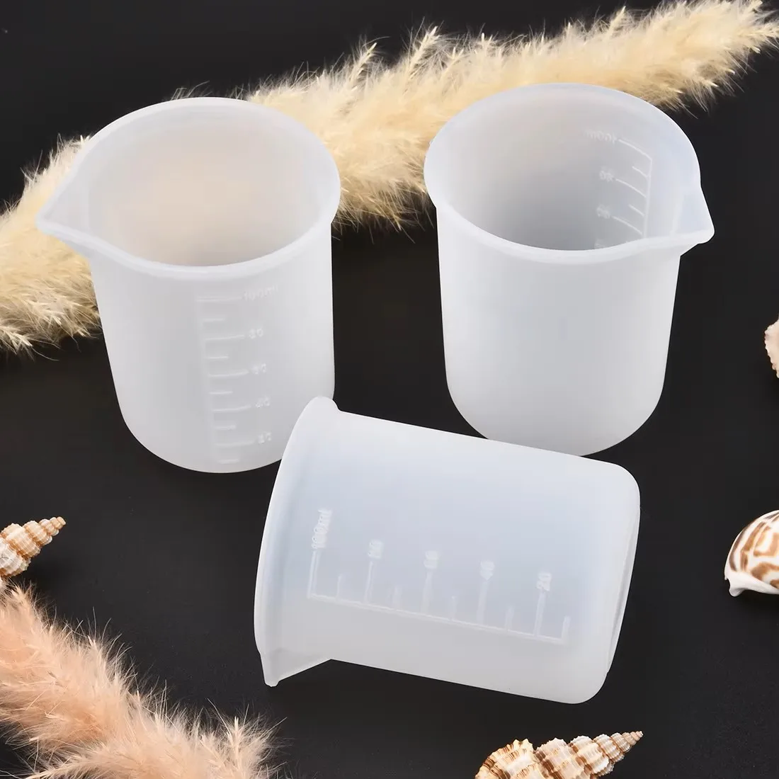 5pcs 100ml Silicone Measuring  - Resin Mixing Cup recension och pris