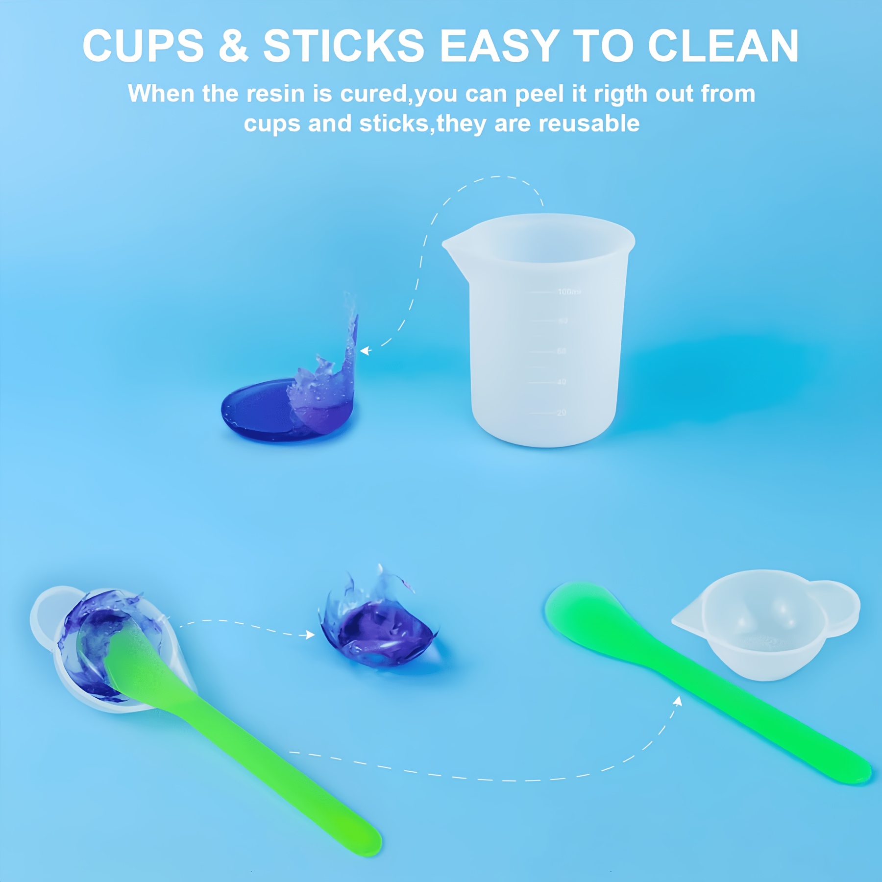 21pcs/Set Silicone Resin Casti - Resin Mixing Cup recension och pris