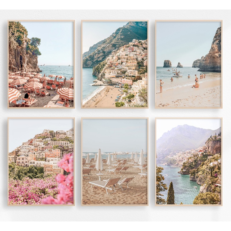 Amalfi Coast Landscape Poster  - Resin Art Aesthetic recension och pris